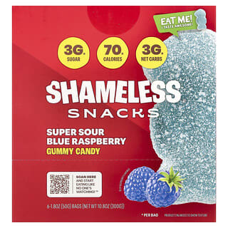 Super Sour Blue Raspberry Gummies by Shameless Snacks - Keto Friendly, Gluten Free