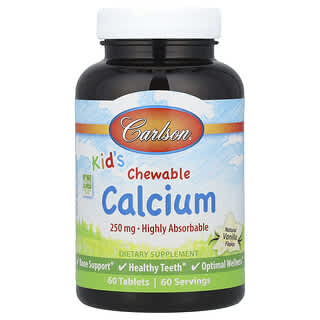 Carlson Kid's Chewable Calcium Natural Vanilla 250mg 60 Tablets