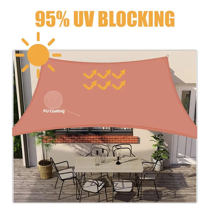 HOMPER 3x4M Sun Shade Sail Rectangle, 95% UV Block