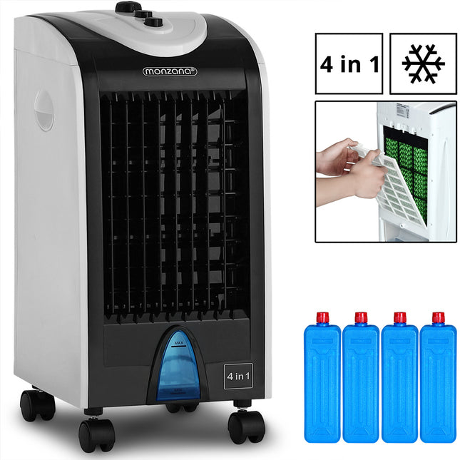 4in1 Portable Air Cooler White/Black 4L 75W