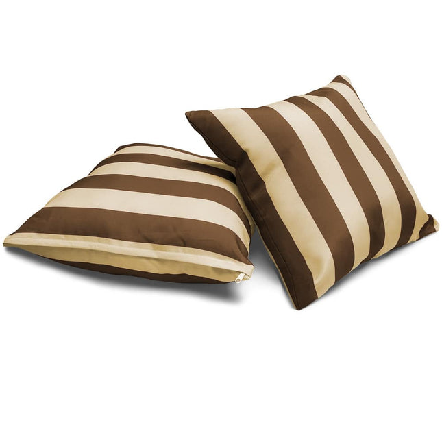 2 Pieces Set Pillows 40 x 40 cm Brown Cream