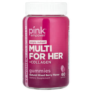 Pink Multi Collagen Gummies - Natural Mixed Berry, Gluten Free, 60 Gummies