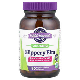 Organic Slippery Elm Capsules for Throat Comfort & Digestive Health