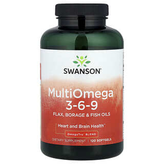 Swanson MultiOmega 3-6-9, 120 Softgels for Heart and Brain Health