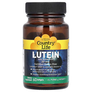 <strong>Country Life Lutein with Zeaxanthin - 20mg, 60 Softgels - Eye Health Support</strong>