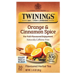 Twinings Orange & Cinnamon Spice Herbal Tea, Caffeine Free, 20 Teabags
