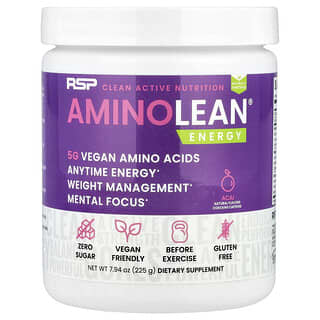 RSP Nutrition AminoLean Energy Supplement, Vegan, 7.94 oz (225 g)