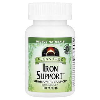 Vegan Iron Support for Vegans by Source Naturals (180 Tablets)