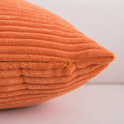 Yonous Corduroy Cushion Covers, Set of 2 Pack, Orange, 50x50 CM