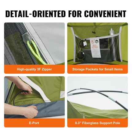 Camping Tent, 7 x 7 x 4 ft Fit for 3 Person, Waterproof Lightweight Backpacking Tent