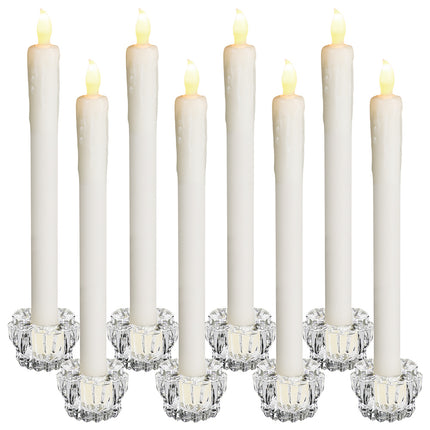 LED dinner candles set of 8 warm white incl holders