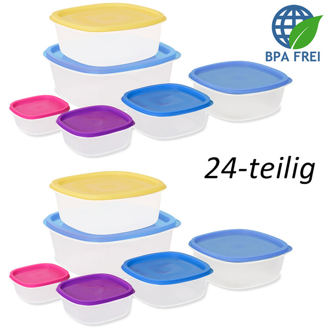 24 Pieces Storage Boxes Set Multi Coloured