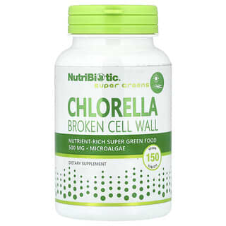NutriBiotic Chlorella 500mg, 150 Vegan Tablets, Super Green Food Supplement