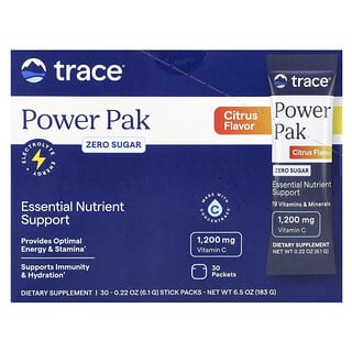 Boost Energy & Hydrate with Trace Power Pak, Citrus, 30 Packets