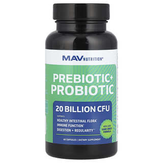 MAV Nutrition Prebiotic + Probiotic, 60 Capsules for Gut Health