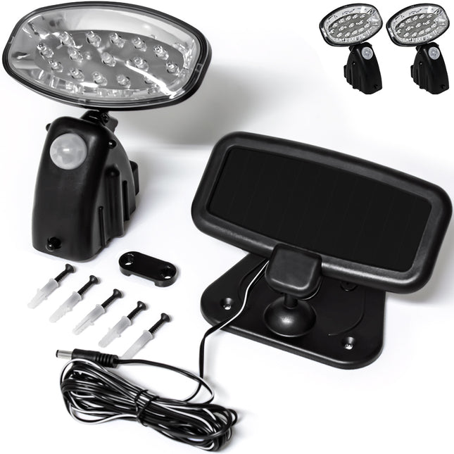2x Solar Outdoor Garden Light with 15 LEDs and Motion Sensor