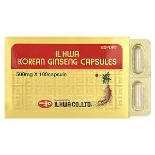 Boost Energy with Ilhwa Korean Ginseng Capsules - 500mg, 100 Caps