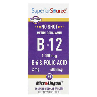 Superior Source Methylcobalamin B-12, B-6 & Folic Acid Instant Dissolve Tablets
