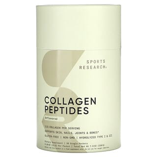 Sports Research Collagen Peptides, Unflavored, 20 Packets, 11g Each