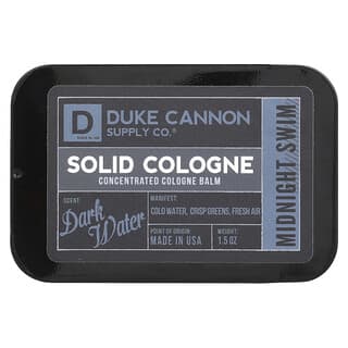 Duke Cannon Supply Co. Solid Cologne, Midnight Swim, Dark Water, 1.5 oz