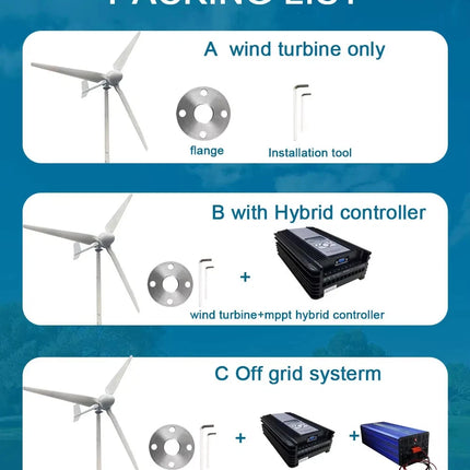 20KW Wind Turbine + Hybrid Controller, Wind Start-up: 2 m/s, Design Life: 20 Years, Free UK Ship