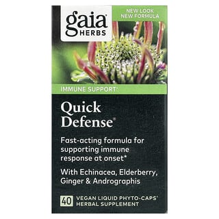 Gaia Herbs Quick Defense Immune Support 40 Vegan Liquid Phyto-Caps