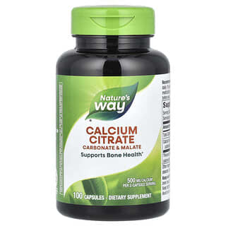 Nature's Way Calcium Citrate 500mg 100 Capsules for Bone Health