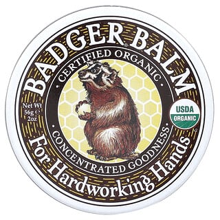 Badger Certified Organic Hand Balm for Dry Skin, 2 oz