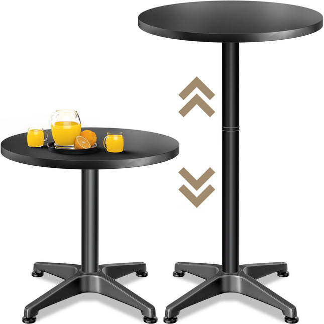 Bar table 2in1 aluminium black height adjustable