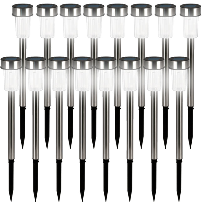 Solar Pathway Light 16Pcs Stainless Steel