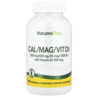 NaturesPlus, Ultimate Bone Support with Cal/Mag/Vit D3 & K2, 180 Tablets