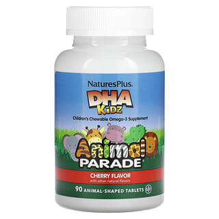 NaturesPlus DHA Kids Omega-3 Supplement for Brain Support - 90 Cherry Flavored Tablets
