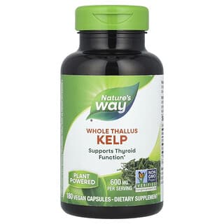 Nature's Way Kelp Supplement for Thyroid Support | 180 Vegan Capsules