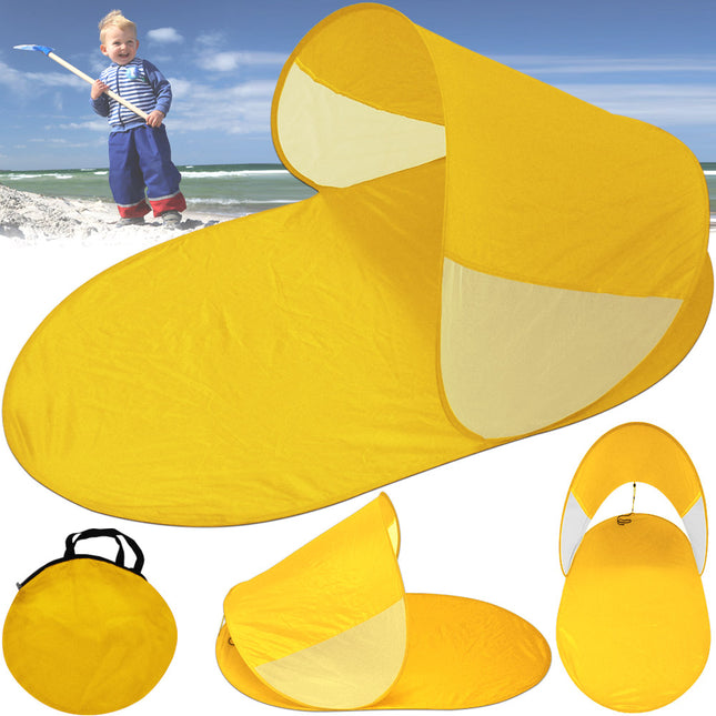 Beach shelter with adjustable roof and carrying bag - yellow