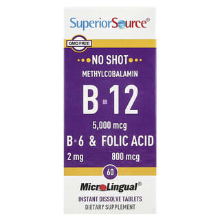 Methylcobalamin B-12, B-6 & Folic Acid Instant Dissolve Tablets - Superior Source