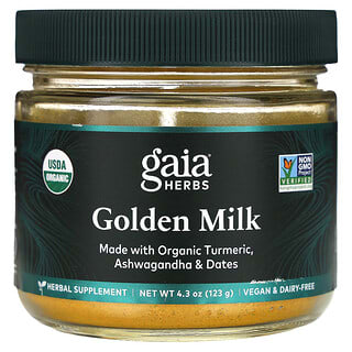 Golden Milk Supplement by Gaia Herbs - USDA Organic, Vegan, Gluten-Free