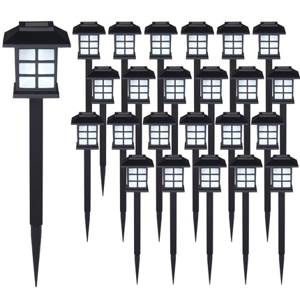 Solar Pathway Light 24Pcs Black