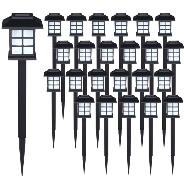 Solar Pathway Light 24Pcs Black
