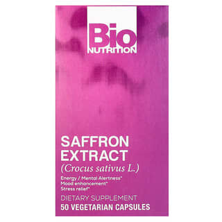 Saffron Extract Capsules for Energy, Mood & Stress Relief - 50 Veggie Capsules