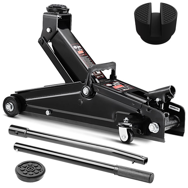 Hydraulic 3 Ton Car Jack with Rubber Pad Steel Strengthening