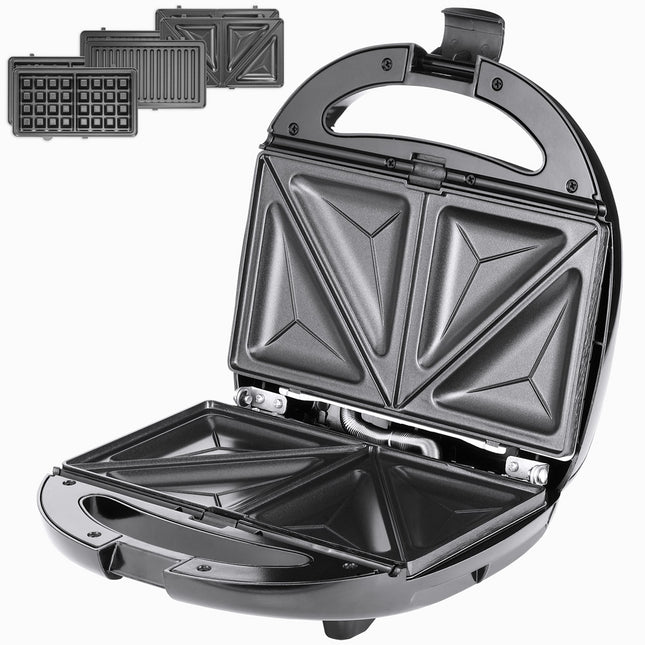 Sandwich maker 3in1 black/silver 800W 23x22x10cm