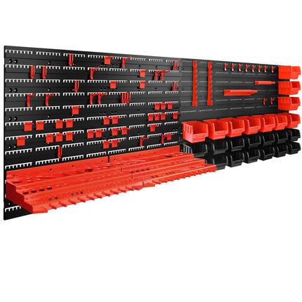 Wall Mount Tool Box Black/Red 97 Pcs