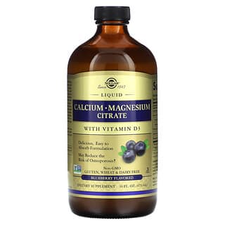 Solgar Calcium Magnesium Citrate Liquid with Vitamin D3, 16 fl oz