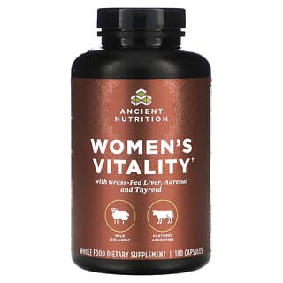 Ancient Nutrition Women's Vitality 180 Capsules - Grass-Fed Liver & Thyroid Support