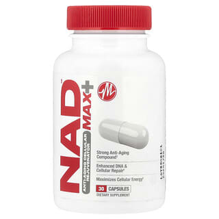 NAD MAX+ Anti-Aging Cellular Rejuvenator by Metabolic Nutrition - 30 Capsules