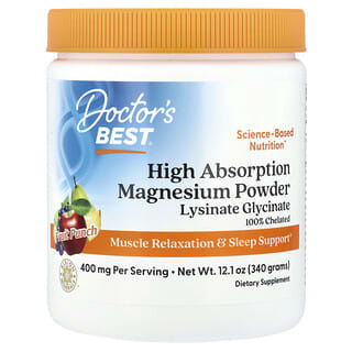 Doctor's Best High Absorption Magnesium Powder | Fruit Punch Flavor