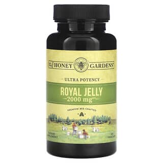 Premium Royal Jelly Supplement - 2000mg, 30 Vegcaps by Honey Gardens