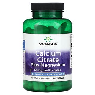 Swanson Calcium Citrate Plus Magnesium 150 Capsules - Strong Bones Support