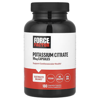 Force Factor Potassium Citrate 180 Veggie Caps for Electrolyte Balance