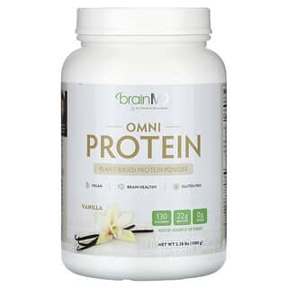 BrainMD Omni Plant-Based Protein Powder, Vanilla, 2.38 lbs - Vegan & Gluten-Free